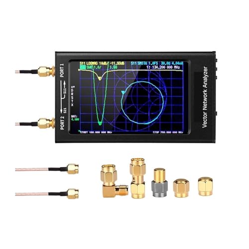 Vektornetzwerkanalysator, 10 kHz-1,5 GHz NanoVNA-F VNA HF VHF UHF Vektornetzwerk-Antennenanalysator 4,3 Zoll IPS LCD Metallgehäuse V3.1 Version Stift Messung von S-Parametern, SWR von OPFVUJIKX