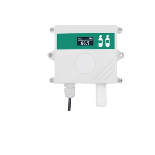 Wandmontierter SO2-Sensor, hochpräziser Schwefeldioxid-Gasdetektor, industrieller Luftverschmutzungsmonitor mit Temperatur und Luftfeuchtigkeit Für Arbeit und Zuhause(OLED4-20MA0-2000ppm) von OPFVUJIKX