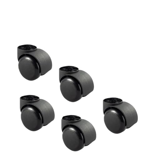 Bürostuhl Rollen 1/2/5 Stück weiß/schwarz stangenlos/Stange Universalrad Bürostuhl drehbar leise schwarz Computer Schreibtisch Tischrolle große Liner(Rodless-Black-5 Pcs) von OPIGJUFD