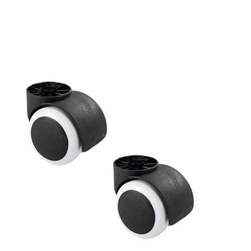Bürostuhl Rollen 1/2/5 Stück weiß/schwarz stangenlos/Stange Universalrad Bürostuhl drehbar leise schwarz Computer Schreibtisch Tischrolle große Liner(Rodless-White-2 Pcs) von OPIGJUFD