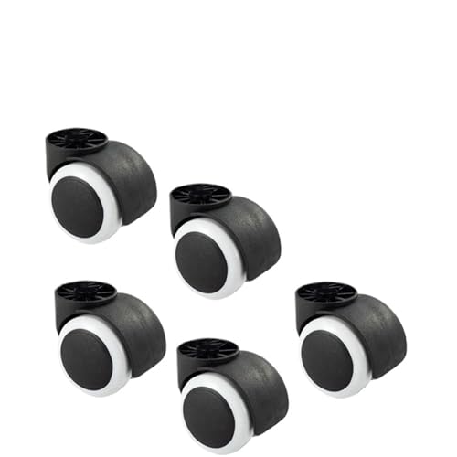 Bürostuhl Rollen 1/2/5 Stück weiß/schwarz stangenlos/Stange Universalrad Bürostuhl drehbar leise schwarz Computer Schreibtisch Tischrolle große Liner(Rodless-White-5 Pcs) von OPIGJUFD