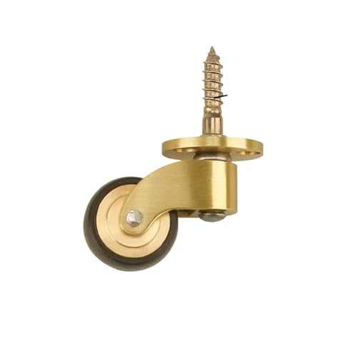 Bürostuhl Rollen 1/4 stücke Kupfer Möbel Rollen Schreibtisch Stuhl Sofa Schrank 360 ° Swivel Caster Rad Mehrere(Brass-T4926-1pc,1pc) von OPIGJUFD