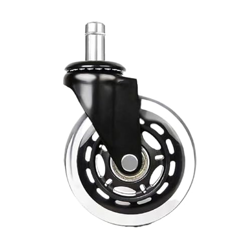 Bürostuhl Rollen 2,5 3 4 Zoll Universal Silent Wheel Computer Executive Bürostuhl Transparente Möbel Industrielle bewegliche Bremsrolle(Mobile type,2inch-rod11mm) von OPIGJUFD