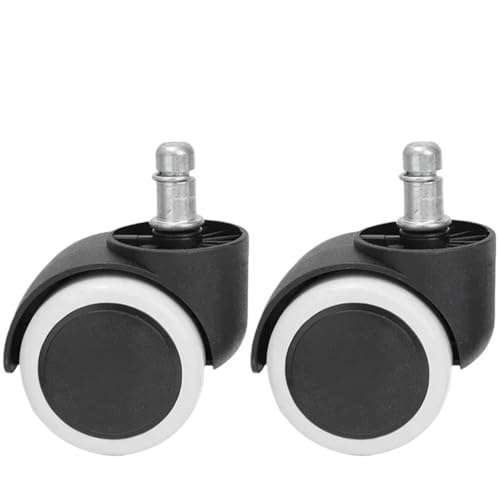 Bürostuhl Rollen 5/1PCS Stuhl Rad Caster Ersatz Weiche Stumm Schreibtisch Räder for Arbeit Heavy Duty Roll Büro(2PCS-White) von OPIGJUFD