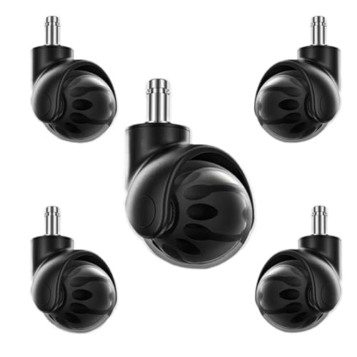 Bürostuhl Rollen 5 Pcs 2 Zoll Büro Stuhl Ruhig Rad Optional Glatte Gleiten Heavy Duty Rollen Schreibtisch Räder(Black) von OPIGJUFD
