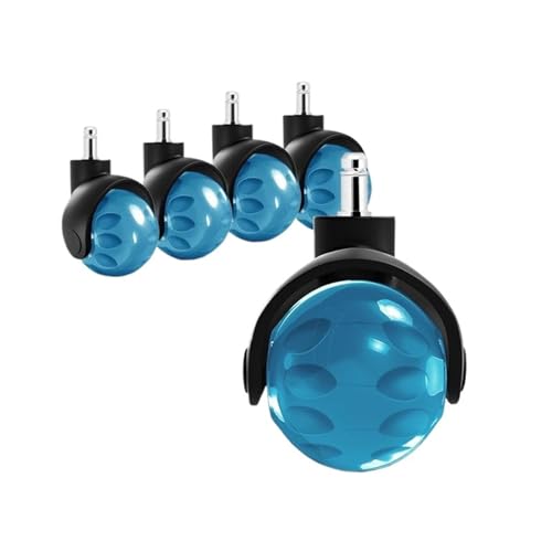 Bürostuhl Rollen 5 Pcs 2 Zoll Büro Stuhl Ruhig Rad Optional Glatte Gleiten Heavy Duty Rollen Schreibtisch Räder(Blue) von OPIGJUFD