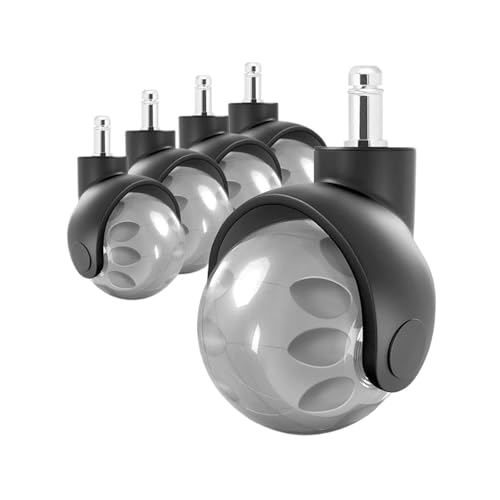 Bürostuhl Rollen 5 Pcs 2 Zoll Büro Stuhl Ruhig Rad Optional Glatte Gleiten Heavy Duty Rollen Schreibtisch Räder(Grey) von OPIGJUFD