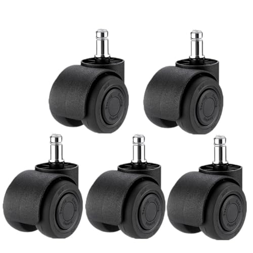 Bürostuhl Rollen 5 Stück M8/M10/M11 Gummi-Drehstuhl-Universalrad, Stummschaltrolle, Computer-Bürositz, Doppellager, 2 Zoll(Black-Circlip-M11) von OPIGJUFD