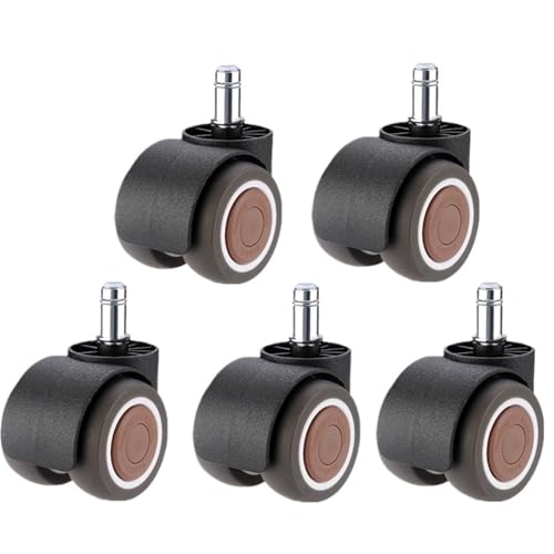 Bürostuhl Rollen 5 Stück M8/M10/M11 Gummi-Drehstuhl-Universalrad, Stummschaltrolle, Computer-Bürositz, Doppellager, 2 Zoll(Brown-Circlip-M11) von OPIGJUFD
