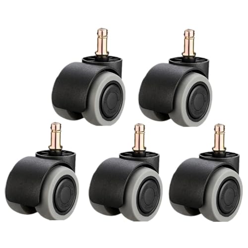 Bürostuhl Rollen 5 Stück M8/M10/M11 Gummi-Drehstuhl-Universalrad, Stummschaltrolle, Computer-Bürositz, Doppellager, 2 Zoll(Gray-Circlip-M10) von OPIGJUFD