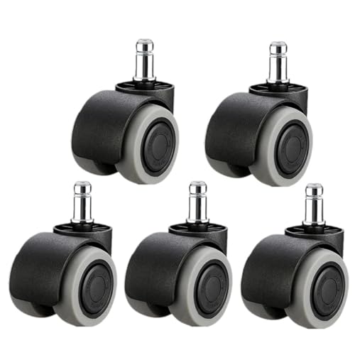 Bürostuhl Rollen 5 Stück M8/M10/M11 Gummi-Drehstuhl-Universalrad, Stummschaltrolle, Computer-Bürositz, Doppellager, 2 Zoll(Gray-Circlip-M11) von OPIGJUFD