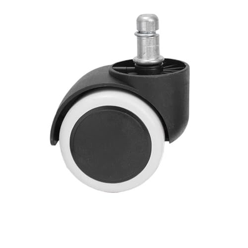 Bürostuhl Rollen Stuhl Rad Caster Ersatz Weiche Stumm Schreibtisch Räder for Arbeit Heavy Duty Sicher Roll Büro(White,6PCS) von OPIGJUFD