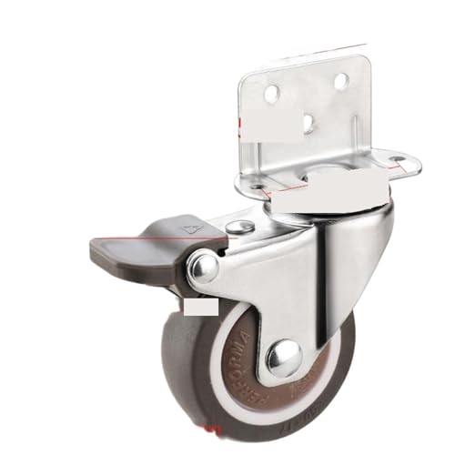 Bürostuhl Rollen Universals Lenkrollen for Tisch, Stuhl, Sofa, mit/ohne Bremse, strapazierfähig, Möbelrad, leiser Trolley(2 Inch With Brake) von OPIGJUFD