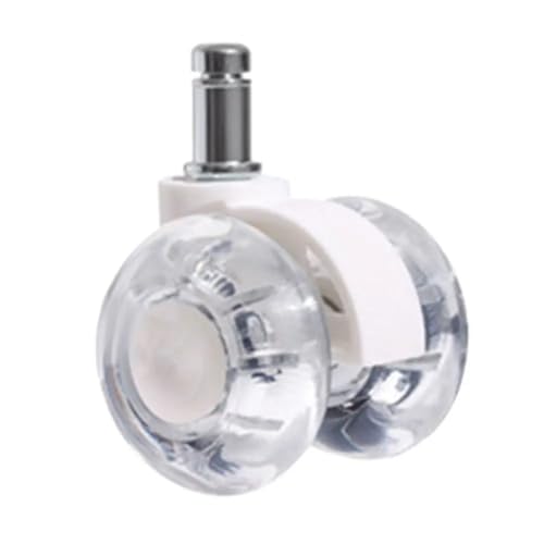 Bürostuhl Rollen Weiche Rollen Rad Swivel Gummi Büro Stuhl Räder Stumm Möbel Caster(White-No Dust Plate) von OPIGJUFD