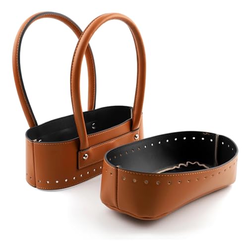 Diy Kunstleder-Handtaschen-Herstellungsset 2 Teile/satz Handgemachte Herstellung DIY Kit Klappe Abdeckung Mit Hardware PU Leder Taschen Unten DIY Handtasche for Stricken Taschen Umhängetaschen(Brown) von OPIGJUFD