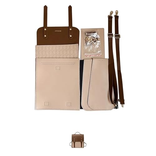 Diy Kunstleder-Handtaschen-Herstellungsset Retro Handgewebte Tasche Handarbeit Nähen DIY Schultergurt Tasche Kit Herstellung Kit Hand Nähen Tasche Handwerk Rucksack Tasche for Frauen(Num1 khaki) von OPIGJUFD