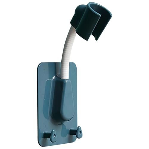 Duschkopf Halterungen Duschkopfhalter, verstellbar, selbstklebend, Duschkopfhalterung, Wandhalterung mit 2 Haken, Ständer for Badezimmer, universell(Blue) von OPIGJUFD