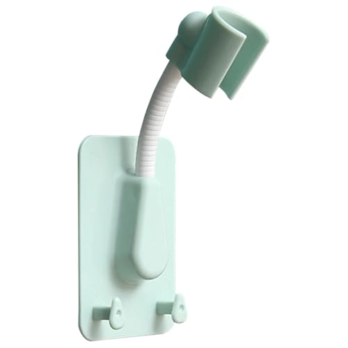 Duschkopf Halterungen Duschkopfhalter, verstellbar, selbstklebend, Duschkopfhalterung, Wandhalterung mit 2 Haken, Ständer for Badezimmer, universell(Green) von OPIGJUFD