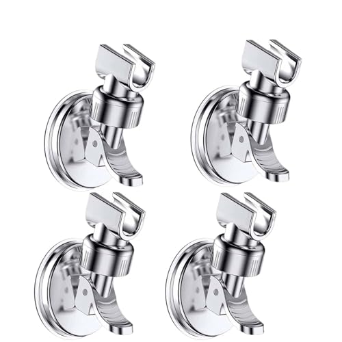 Duschkopf Halterungen Duschkopfhalterung ohne Bohren, wasserdicht, wiederverwendbar, super belastbar, Duschhalter, universeller Duschhalter(Silver 4pcs) von OPIGJUFD