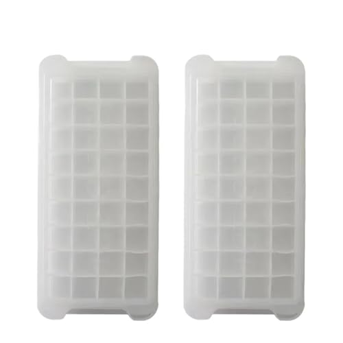Eiswürfelform 1-4PCS Silikon Eis Fach Cube Formen Einfach Release Quadratische Form for Whiskey Ball Maker Küche Liefert(White-2PCS) von OPIGJUFD