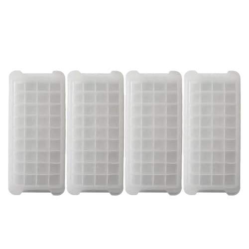 Eiswürfelform 1-4PCS Silikon Eis Fach Cube Formen Einfach Release Quadratische Form for Whiskey Ball Maker Küche Liefert(White-4PCS) von OPIGJUFD