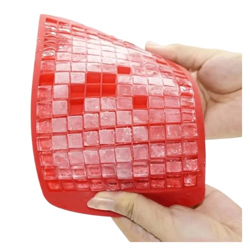 Eiswürfelform 1 Stück/2 Stück – Große Kapazität, 160 Gitter, Silikon-Obst-Eiswürfelbereiter, DIY, kleine quadratische Form, Küche, unverzichtbar for Zuhause(Red) von OPIGJUFD