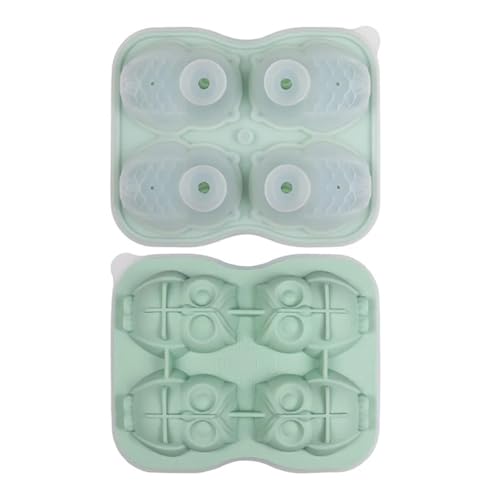 Eiswürfelform 4-teilige Eulen-Eiskugelformen, Tiergitter, Katzenkopf, Silikonwürfelformen, for Zuhause, Küche, Hotel(Green 1PCs) von OPIGJUFD