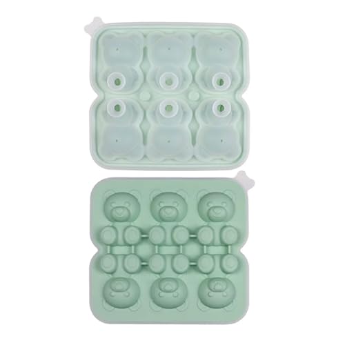 Eiswürfelform 6 Grid 3D Little Bear Form Eiswürfelform Block Haushalt Creme Box(Green) von OPIGJUFD