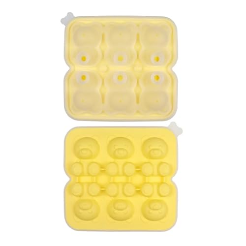 Eiswürfelform 6 Grid 3D Little Bear Form Eiswürfelform Block Haushalt Creme Box(Yellow) von OPIGJUFD