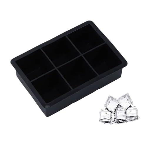 Eiswürfelform 6 gitter Große Silikon Eiswürfel Formen Tablett Mit Deckel, Ball Maker & Platz for Whisky Cocktails(Color01) von OPIGJUFD