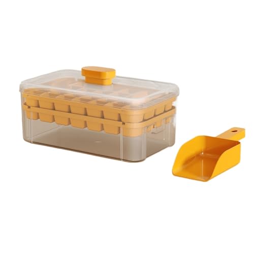 Eiswürfelform Eiswürfelbehälter mit großer Kapazität Maker Presse Kühlschrank hausgemachte Form(Orange 2) von OPIGJUFD