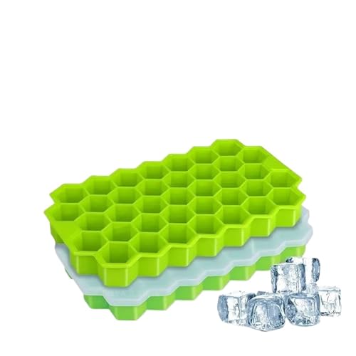Eiswürfelform Silikon-Eiswürfelform mit großer Kapazität, wiederverwendbar, Wabenwürfel-Maker Deckel, Eis am Stiel-Form(2PCS) von OPIGJUFD