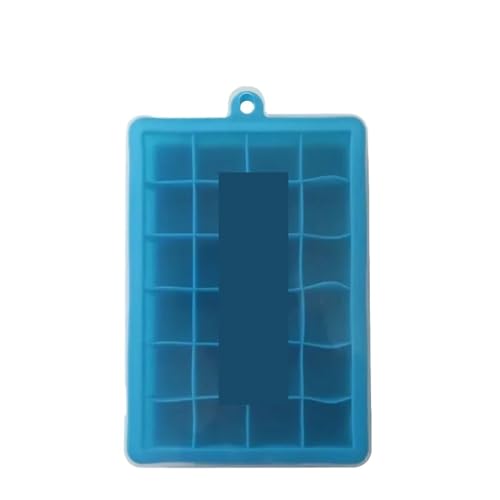 Eiswürfelform Silikon-Eiswürfelschale, 24 Mulden, quadratisch, ohne Deckel, Haushaltswerkzeug, for kalte Getränke, DIY-Cremeform(Blue-1PC) von OPIGJUFD