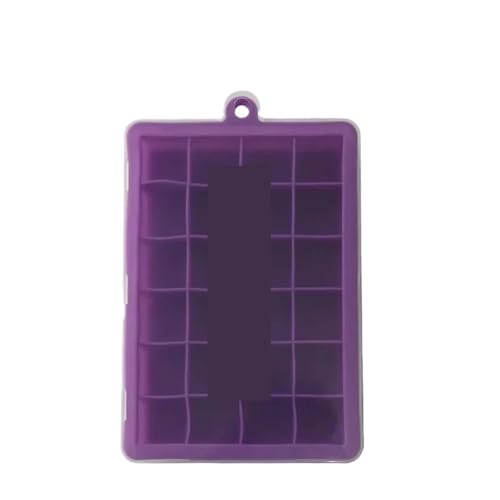 Eiswürfelform Silikon-Eiswürfelschale, 24 Mulden, quadratisch, ohne Deckel, Haushaltswerkzeug, for kalte Getränke, DIY-Cremeform(Purple-1PC) von OPIGJUFD