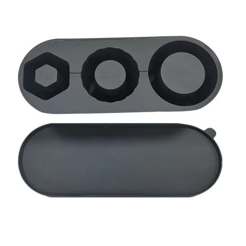 Eiswürfelform Zylinderförmige Eiswürfelschale for Becher, zusammenklappbare, wiederverwendbare Silikonformen mit 3 Gittern for Getränke, Saft, Kaffee(Black) von OPIGJUFD
