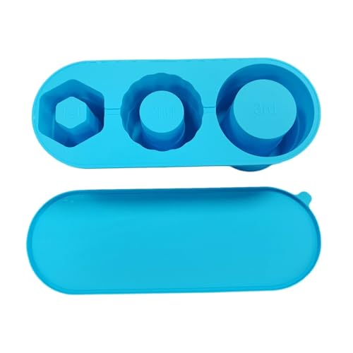 Eiswürfelform Zylinderförmige Eiswürfelschale for Becher, zusammenklappbare, wiederverwendbare Silikonformen mit 3 Gittern for Getränke, Saft, Kaffee(Blue) von OPIGJUFD