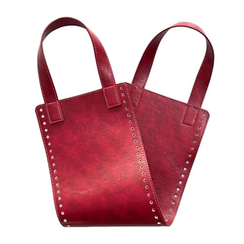 OPIGJUFD DIY Kunstleder-Handtaschen-Herstellungsset DIY Häkeltaschen-Set, Leder-Schultertaschen-Griff und Boden for handgefertigte Häkeltaschen-Set, Vintage-Leder-DIY-Handtaschen-Set(Wine red) von OPIGJUFD