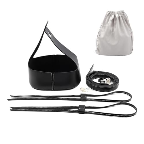 OPIGJUFD DIY Kunstleder-Handtaschen-Herstellungsset DIY Leder Stricken häkeln Tasche Boden Basis for Schulter Schnalle Tasche Machen Set mit gewebten Taschengriff for DIY Handtasche(Black and Gray) von OPIGJUFD