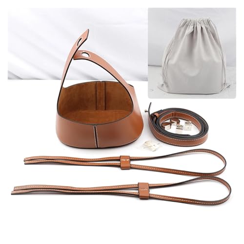 OPIGJUFD DIY Kunstleder-Handtaschen-Herstellungsset DIY Leder Stricken häkeln Tasche Boden Basis for Schulter Schnalle Tasche Machen Set mit gewebten Taschengriff for DIY Handtasche(Brown and Gray) von OPIGJUFD