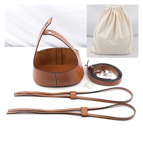 OPIGJUFD DIY Kunstleder-Handtaschen-Herstellungsset DIY Leder Stricken häkeln Tasche Boden Basis for Schulter Schnalle Tasche Machen Set mit gewebten Taschengriff for DIY Handtasche(Brown and beige) von OPIGJUFD