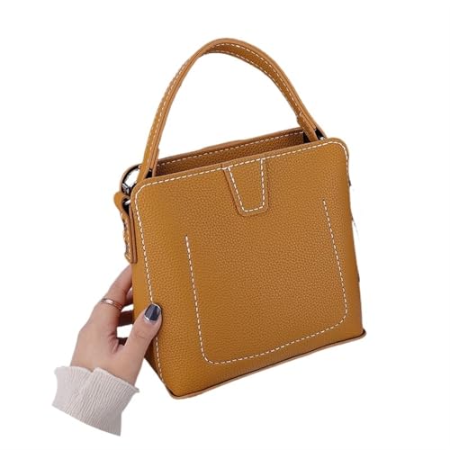 OPIGJUFD DIY Kunstleder-Handtaschen-Herstellungsset DIY Nähen Handgemachte Tasche Set Schulter Riemen Anpassen Leder Tasche Herstellung Kit Hand Nähen Zubehör for Frauen Handtasche(Yellow) von OPIGJUFD