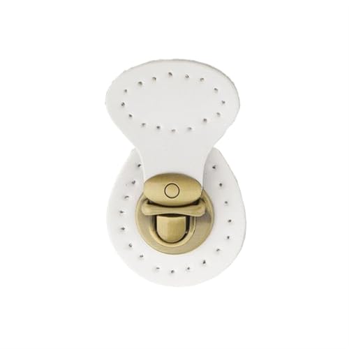 OPIGJUFD DIY Kunstleder-Handtaschen-Herstellungsset Echtleder-Taschenschloss, magnetische Knopfverschlüsse, Schnappschnallen, Ersatz, handgefertigte Tasche, DIY-Verschluss-Zubehör(White) von OPIGJUFD
