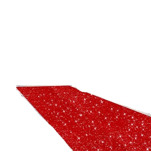 OPIGJUFD Messeteppich Rot Funkelnde Hochzeitsaccessoires for den roten Teppich, die for die Zeremoniedekoration im Innen- oder Außenbereich verwendet Werden(6M_1.5M) von OPIGJUFD