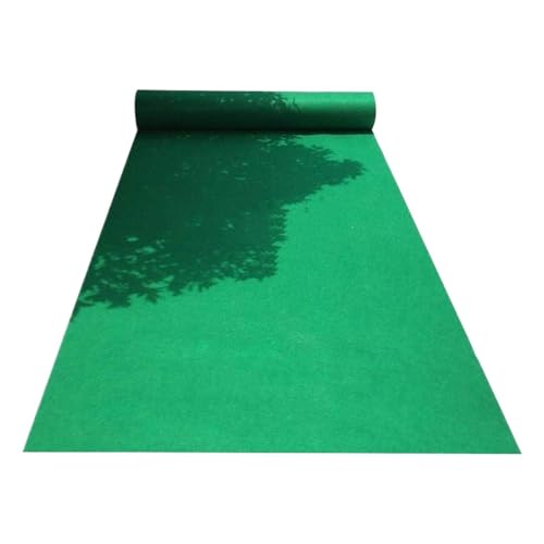 OPIGJUFD Messeteppich Rot Hochzeitsgangteppich Anti-Rutsch-Hochzeits-Roter Teppich Hochzeit Roter Teppich Party Bühnenteppich Hochzeitsteppich(Green,9M_1M) von OPIGJUFD