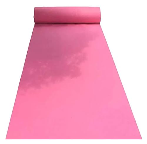 OPIGJUFD Messeteppich Rot Hochzeitsteppich, weicher Boden, Outdoor-Hochzeitsgangläufer, Teppich, Zeremonie, Party, Bühne, Eventdekoration, rutschfest(Pink,8M_1.2M) von OPIGJUFD