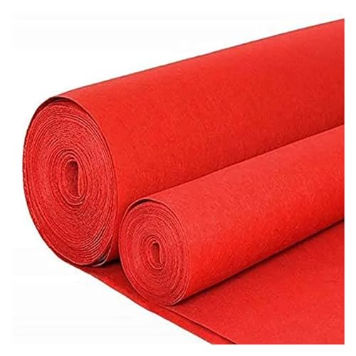 OPIGJUFD Messeteppich Rot Hochzeitsteppich, weicher Boden, Outdoor-Hochzeitsgangläufer, Teppich, Zeremonie, Party, Bühne, Eventdekoration, rutschfest(Red,15M_1M) von OPIGJUFD
