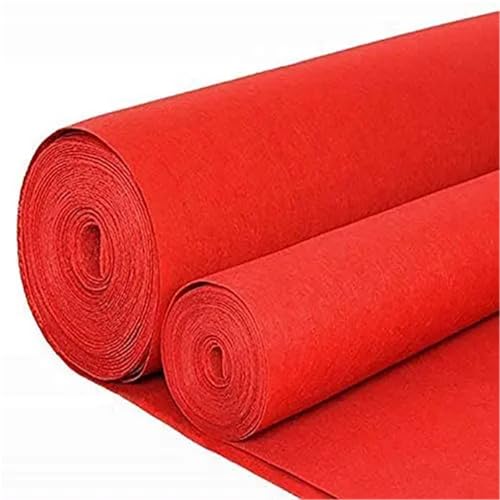 OPIGJUFD Messeteppich Rot Hochzeitsteppich Hochzeitsgang Weiß Rot Gang Zeremonie Party Teppich Indoor Outdoor Party(Red,15M_1.2M) von OPIGJUFD