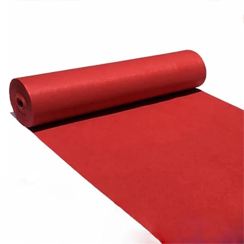 OPIGJUFD Messeteppich Rot Rot Hochzeit Teppich Länge Gang Läufer Indoor Outdoor Dekoration Teppich Event Party Hause(5M_1M) von OPIGJUFD