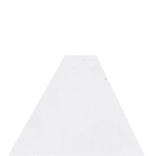 OPIGJUFD Messeteppich Rot Weißer Hochzeitsteppich Glitzernder weißer Vliesstoffteppich for die Laufstegdekoration der Braut während der Hochzeitszeremonie(Sparkling White,1M_1M) von OPIGJUFD