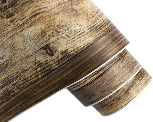 OPIGJUFD Tapete Wohnzimmer Abziehen und Aufkleben Holzdielen Tapete Shiplap Brown Vinyl Selbstklebendes Kontaktpapier Dekorative Wandverkleidungsaufkleber(45x100cm) von OPIGJUFD